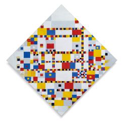 Victory Boogie-Woogie, a painting that Mondrian conceived in expectation of victory in World War II and that remained unfinished by reason of his death on February 1, 1944.